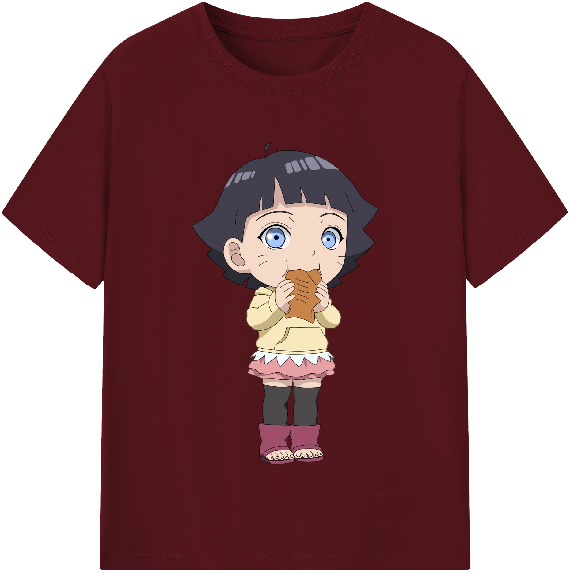 （画像用） NARUTO -ナルト- うずまき ヒマワリ Uzumaki Himawari 綿100％半袖Tシャツ（フロントプリント）